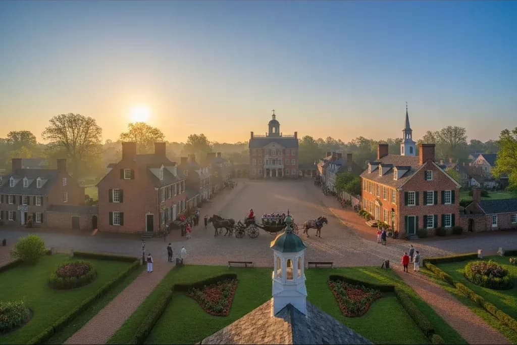 The Governor's Palace and its formal gardens in Colonial Williamsburg