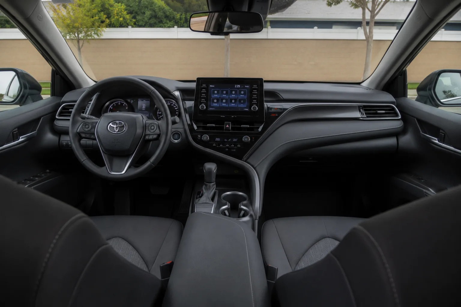 Executive sedan interior with leather seats