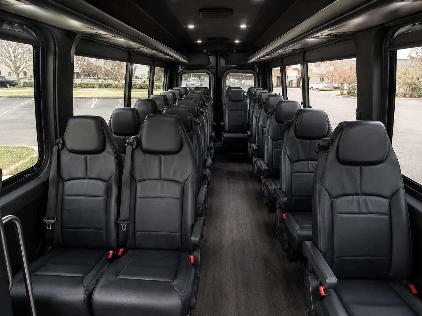 Sprinter van interior with executive seating